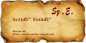 Szitó Enikő névjegykártya